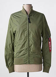 Blouson effet matière satinée vert ALPHA INDUSTRIES femme