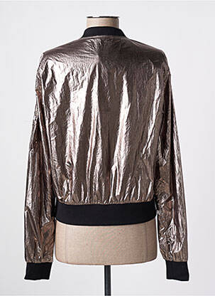 Blouson effet matière satinée argent BOMBERS femme