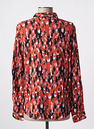 Chemisier tissage crêpe manches longues orange ICHI femme