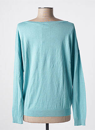 Pull tissage chiné manches longues bleu MARIE-SIXTINE femme