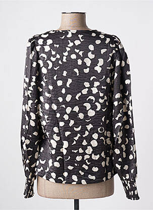 Chemisier coupe fluide manches longues noir OBJECT femme