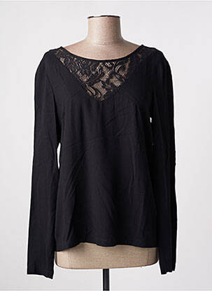Blouse tissage popeline manches longues noir VILA femme