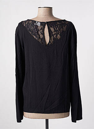 Blouse tissage popeline manches longues noir VILA femme