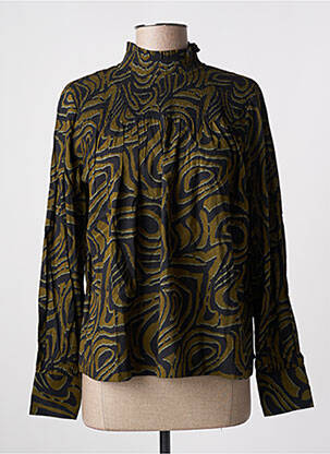Blouse tissage popeline manches longues vert SCOTCH & SODA femme