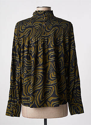 Blouse tissage popeline manches longues vert SCOTCH & SODA femme