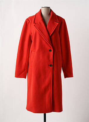 Manteau long coupe cintrée sans capuche orange B.YOUNG femme