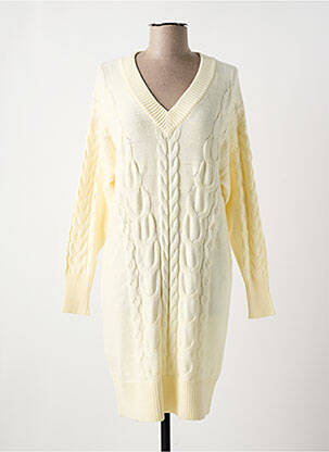 Robe pull col v manches longues jaune B.YOUNG femme