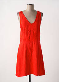 Robe mi-longue tissage crêpe sans manche rouge VILA ROUGE femme