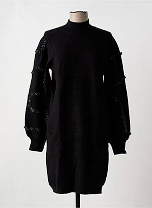 Robe pull col col montant manches longues noir OBJECT femme