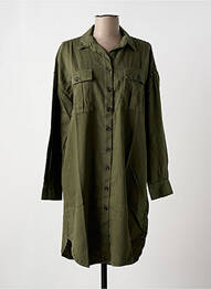 Robe mi-longue manches longues manches longues vert FIVE femme