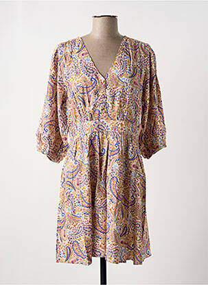 Robe mi-longue manches 3/4 manches 3/4 beige LA PETITE ETOILE femme