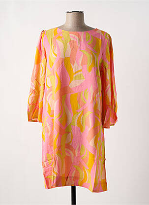 Robe courte manches 3/4 manches 3/4 rose GRACE & MILA femme