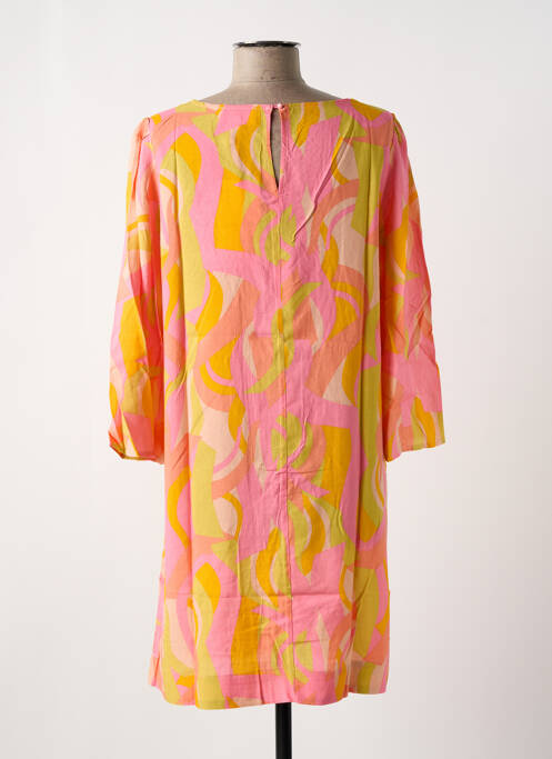 Robe courte manches 3/4 manches 3/4 rose GRACE & MILA femme