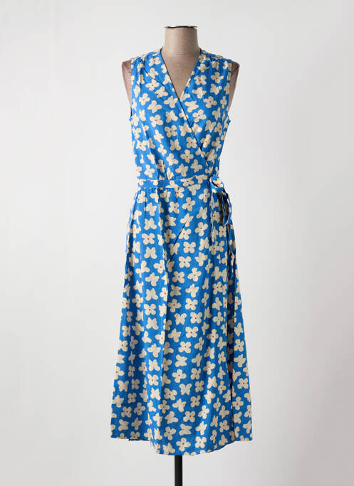 Robe mi-longue bleu THINKING MU pour femme