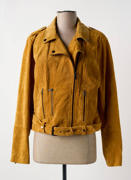 Veste en cuir jaune VILA pour femme