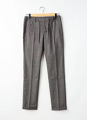 Pantalon chino imprimé imprimé prince de galle taille normale marron IKKS homme