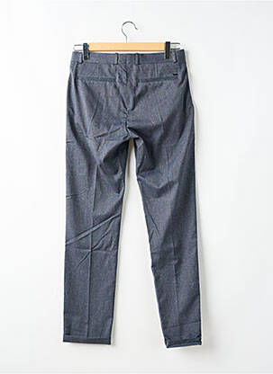 Pantalon chino fermeture zippée sous rabat avec crochet taille normale bleu IKKS femme