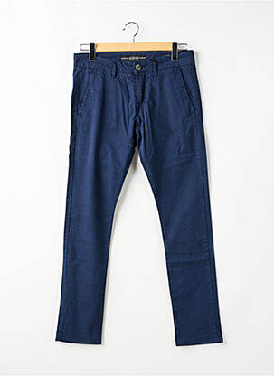 Pantalon chino tissage popeline taille normale bleu GUESS femme