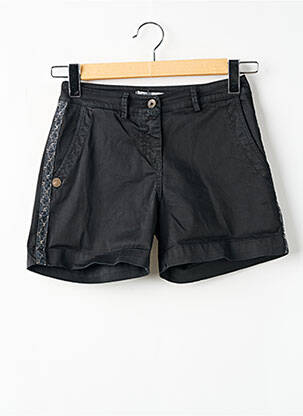 Short fermeture zippée sous rabat boutonné taille haute noir PAKO LITTO femme