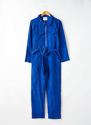 Combi-pantalon poches manches longues bleu GRACE & MILA femme