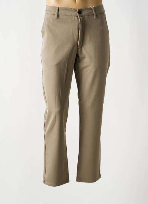 Pantalon chino tissage popeline taille normale gris MINIMUM homme