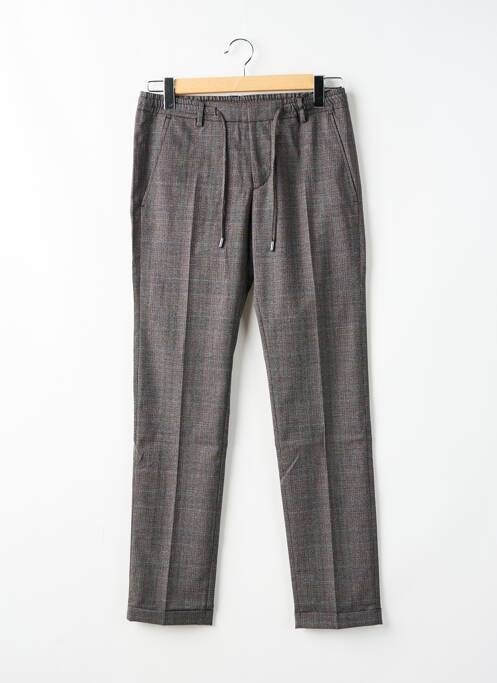 Pantalon chino imprimé imprimé prince de galle taille normale marron IKKS homme