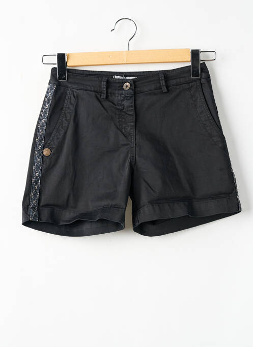 Short fermeture zippée sous rabat boutonné taille haute noir PAKO LITTO femme