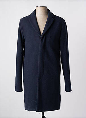 Manteau long coupe droite sans capuche bleu SELECTED homme