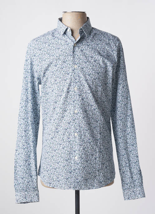 Chemise manches longues bleu IKKS pour homme