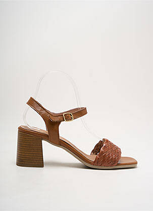 Sandales/nu pieds matière lisse talon plat jusqu'à 3cm marron ELUE PAR NOUS femme