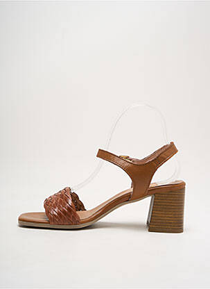 Sandales/nu pieds matière lisse talon plat jusqu'à 3cm marron ELUE PAR NOUS femme