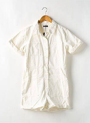 Combishort fermeture boutonnée sur le devant manches courtes blanc NASTY GAL femme