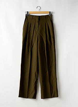 Pantalon large taille à pinces taille haute vert BELLEROSE femme