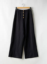 Pantalon large taille à pinces taille haute noir SAAJ femme