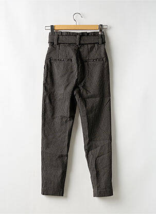 Pantalon droit coupe carotte taille haute noir REIKO femme