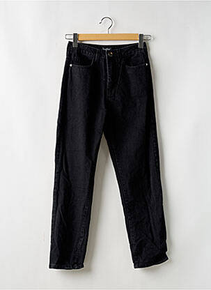 Jeans coupe droite taille haute taille haute noir BOOHOO femme