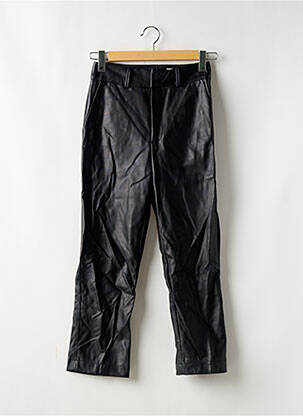 Pantalon droit taille à pinces taille haute noir REIKO femme