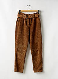 Pantalon droit taille à pinces taille haute marron BERSHKA femme