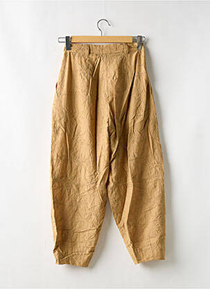 Pantalon large tissage popeline taille haute beige MAJE femme