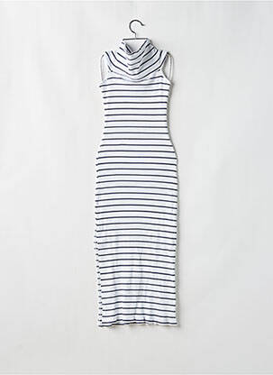 Robe longue manches courtes manches courtes blanc BROWNIE femme