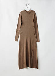 Robe pull coupe cintrée manches longues marron KARL LAGERFELD femme