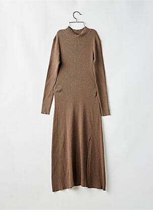 Robe pull coupe cintrée manches longues marron KARL LAGERFELD femme