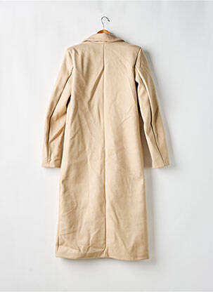 Manteau long coupe droite sans capuche beige BOOHOO femme