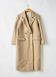Manteau long coupe droite sans capuche beige SANDRO femme