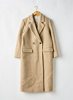 Manteau long coupe droite sans capuche beige SANDRO femme