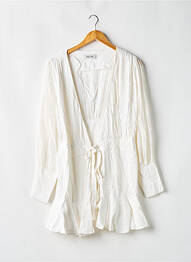 Robe courte manches longues manches longues blanc ENDLESS ROOTS femme