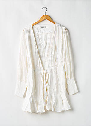 Robe courte manches longues manches longues blanc ENDLESS ROOTS femme