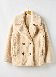 Manteau long coupe droite sans capuche beige FREE PEOPLE femme
