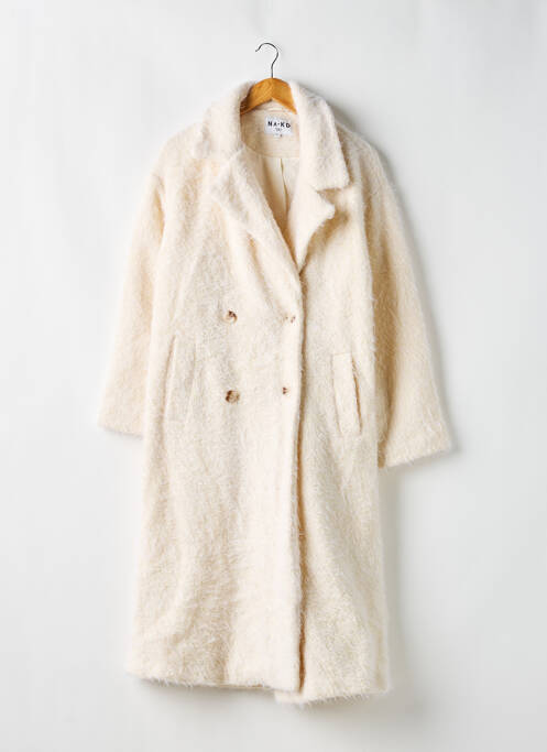 Manteau long coupe droite sans capuche beige NA-KD femme