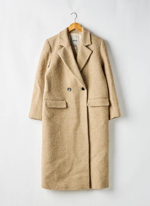 Manteau long coupe droite sans capuche beige SANDRO femme